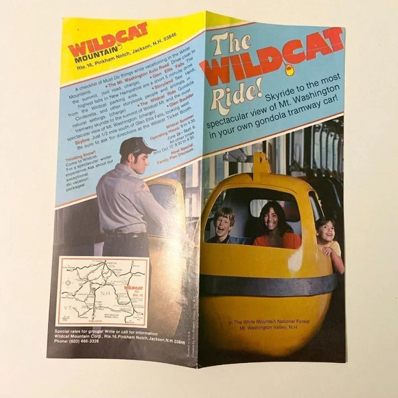Vintage Lot of 2 New Hampshire Vacation Guide Map and Wildcat Ride Brochures - Picture 12 of 13